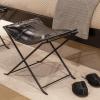 imageCreative CoOp Collapsible Charcoal Leather ampamp Metal Stool