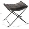 imageCreative CoOp Collapsible Charcoal Leather ampamp Metal Stool