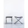 imageCreative CoOp Collapsible Charcoal Leather ampamp Metal Stool