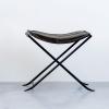 imageCreative CoOp Collapsible Charcoal Leather ampamp Metal Stool
