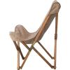 imageCreative CoOp Cotton Slub Butterfly Chair with Teakwood Frame and Metal Double Sided Hardware Brown and Natural