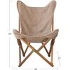 imageCreative CoOp Cotton Slub Butterfly Chair with Teakwood Frame and Metal Double Sided Hardware Brown and Natural