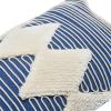 imageCreative CoOp Cotton Tufted Lumbar Embroidered Rope Stripes Pillow 20quot L x 12quot W x 2quot H Blue