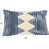 imageCreative CoOp Cotton Tufted Lumbar Embroidered Rope Stripes Pillow 20quot L x 12quot W x 2quot H Blue