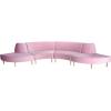 imageCreative CoOp Fabric Upholstered Modular Sofa with Curved Back and Wood Legs Pink and Natural