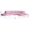 imageCreative CoOp Fabric Upholstered Modular Sofa with Curved Back and Wood Legs Pink and Natural