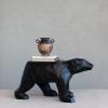 imageCreative CoOp HandCarved Reclaimed Wood Bear Shaped Table Black