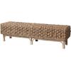 imageCreative CoOp HandWoven Water Hyacinth and Rattan Bench Natural