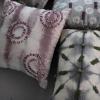 imageCreative CoOp Linen Printed Lumbar HandEmbroidery and Chambray Back Multicolor Pillows 24quot L x 14quot W x 1quot H