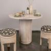 imageCreative CoOp Mango Wood Black Ribbed Base Stained Finish Dining Table 35quot L x 35quot W x 30quot HNatural