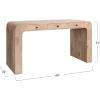 imageCreative CoOp Mango Wood Desk with 3 Drawers and Waterfall Edge Natural Furniture Tables 60quot L x 22quot W x 31quot H