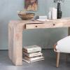 imageCreative CoOp Mango Wood Desk with 3 Drawers and Waterfall Edge Natural Furniture Tables 60quot L x 22quot W x 31quot H
