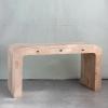 imageCreative CoOp Mango Wood Desk with 3 Drawers and Waterfall Edge Natural Furniture Tables 60quot L x 22quot W x 31quot H