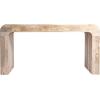 imageCreative CoOp Mango Wood Desk with 3 Drawers and Waterfall Edge Natural Furniture Tables 60quot L x 22quot W x 31quot H