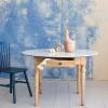 imageCreative CoOp Mango Wood Dining Table with Drawer and Marble Top White and Natural