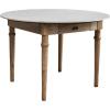 imageCreative CoOp Mango Wood Dining Table with Drawer and Marble Top White and Natural