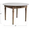 imageCreative CoOp Mango Wood Dining Table with Drawer and Marble Top White and Natural
