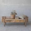 imageCreative CoOp Mango Wood Slatted Bench with 2 Drawers and Metal Pulls Natural and Brass