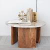 imageCreative CoOp Marble and Acacia Wood Coffee Table Brown