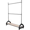 imageCreative CoOp Metal and Mango Wood Rack on Wheels with 2 Rods and Shelf Natural and Black