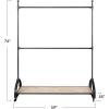 imageCreative CoOp Metal and Mango Wood Rack on Wheels with 2 Rods and Shelf Natural and Black