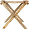 imageCreative CoOp Modern Collapsible Wood and Jute Folding Stool Natural and Brown