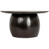 imageCreative CoOp Modern Mango Wood Round Accent Table Dark Walnut FinishBlack