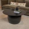 imageCreative CoOp Modern Mango Wood Round Accent Table Dark Walnut FinishBlack