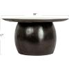 imageCreative CoOp Modern Mango Wood Round Accent Table Dark Walnut FinishBlack