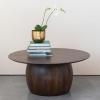 imageCreative CoOp Modern Mango Wood Round Accent Table Dark Walnut FinishDark Walnut