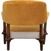 imageCreative CoOp Modern Wood Cotton Velvet and Linen Upholstered Armchair Walnut Finish Mustard and Natural Yellow