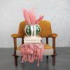 imageCreative CoOp Modern Wood Cotton Velvet and Linen Upholstered Armchair Walnut Finish Mustard and Natural Yellow