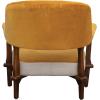 imageCreative CoOp Modern Wood Cotton Velvet and Linen Upholstered Armchair Walnut Finish Mustard and Natural Yellow
