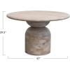 imageCreative CoOp Round Mango Wood Dining Table with End Grain Base and Whitewashed Finish Natural