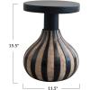 imageCreative CoOp Round Mango Wood Side Table with Striped Base Black and Natural