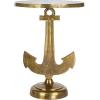 imageCreative CoOp Round Nautical Anchor Base in Cast Iron Gold Finish Accent Table