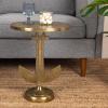 imageCreative CoOp Round Nautical Anchor Base in Cast Iron Gold Finish Accent Table