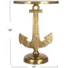 imageCreative CoOp Round Nautical Anchor Base in Cast Iron Gold Finish Accent Table