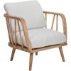 imageCreative CoOp Rubberwood Chair with Removable Cushions Natural and Beige