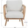 imageCreative CoOp Rubberwood Chair with Removable Cushions Natural and Beige