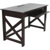 imageCreative CoOp Rustic Mango Wood Keyboard Shelf and XFrame Side Detail Barn Door Desk Barndoor GreyBarndoor Grey
