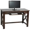 imageCreative CoOp Rustic Mango Wood Keyboard Shelf and XFrame Side Detail Barn Door Desk Barndoor GreyBarndoor Grey