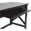imageCreative CoOp Rustic Mango Wood Keyboard Shelf and XFrame Side Detail Barn Door Desk Barndoor GreyBarndoor Grey