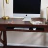 imageCreative CoOp Rustic Mango Wood Keyboard Shelf and XFrame Side Detail Barn Door Desk Barndoor GreyDark Chestnut
