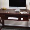 imageCreative CoOp Rustic Mango Wood Keyboard Shelf and XFrame Side Detail Barn Door Desk Barndoor GreyDark Chestnut
