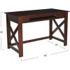 imageCreative CoOp Rustic Mango Wood Keyboard Shelf and XFrame Side Detail Barn Door Desk Barndoor GreyDark Chestnut