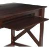 imageCreative CoOp Rustic Mango Wood Keyboard Shelf and XFrame Side Detail Barn Door Desk Barndoor GreyDark Chestnut