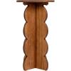 imageCreative CoOp Scalloped Edge Accent Table in Matte Black FinishWalnut Color