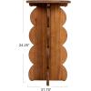 imageCreative CoOp Scalloped Edge Accent Table in Matte Black FinishWalnut Color