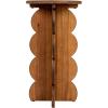 imageCreative CoOp Scalloped Edge Accent Table in Matte Black FinishWalnut Color